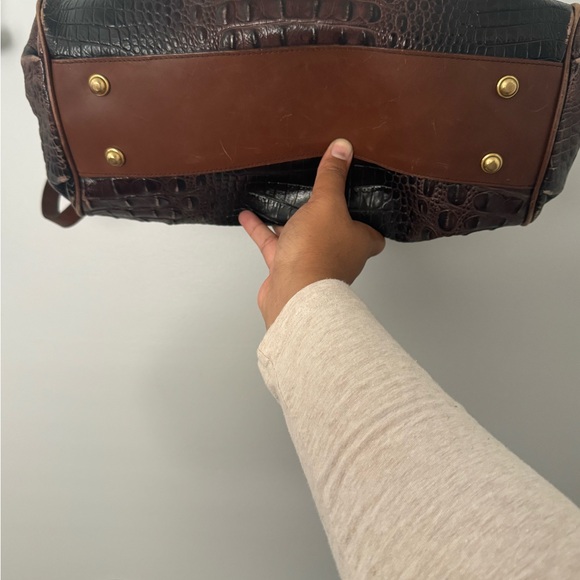 BRAHMIN ELISA HOBO SACHEL BAG CROC EMBOSSED LEATHER CHARM & TASSEL - Picture 6 of 14